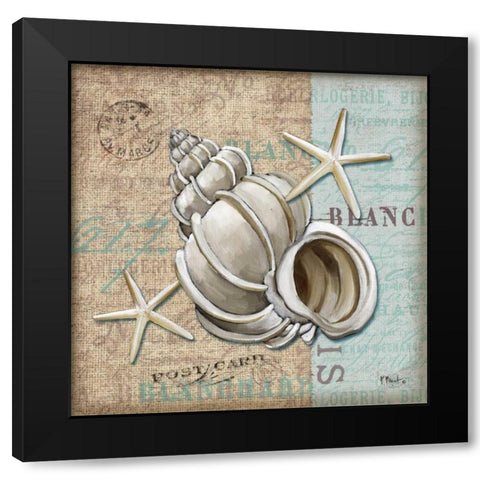 Linen Shells IV Black Modern Wood Framed Art Print with Double Matting by Brent, Paul