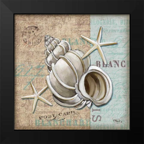 Linen Shells IV Black Modern Wood Framed Art Print by Brent, Paul