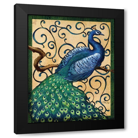 Majestic Peacock I Black Modern Wood Framed Art Print by Brent, Paul
