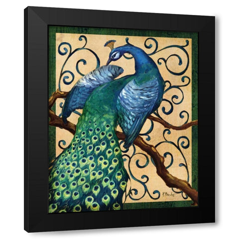 Majestic Peacock II Black Modern Wood Framed Art Print with Double Matting by Brent, Paul