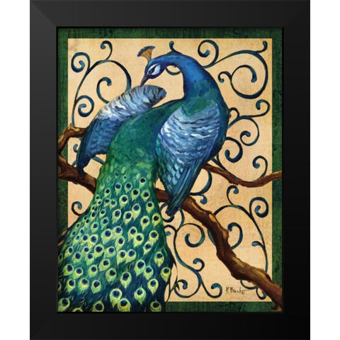 Majestic Peacock II Black Modern Wood Framed Art Print by Brent, Paul