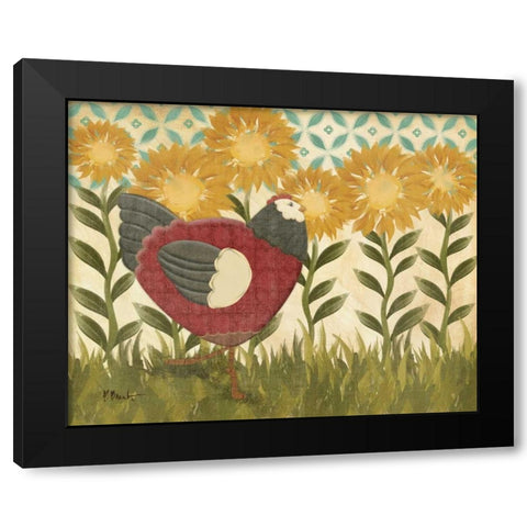 Sunny Hen I Black Modern Wood Framed Art Print with Double Matting by Brent, Paul