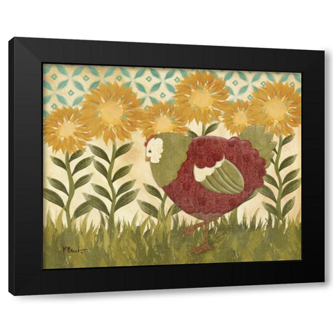 Sunny Hen II Black Modern Wood Framed Art Print with Double Matting by Brent, Paul