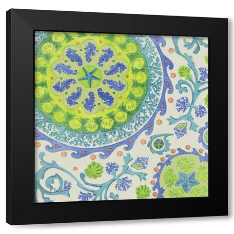 Coastal Suzani I Black Modern Wood Framed Art Print with Double Matting by Brent, Paul