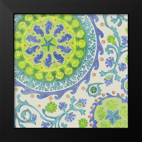 Coastal Suzani I Black Modern Wood Framed Art Print by Brent, Paul