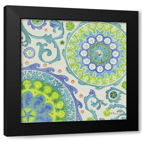 Coastal Suzani II Black Modern Wood Framed Art Print with Double Matting by Brent, Paul