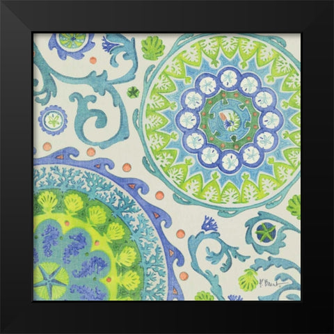 Coastal Suzani II Black Modern Wood Framed Art Print by Brent, Paul