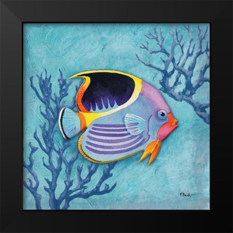 Azure Tropical Fish I Black Modern Wood Framed Art Print by Brent, Paul