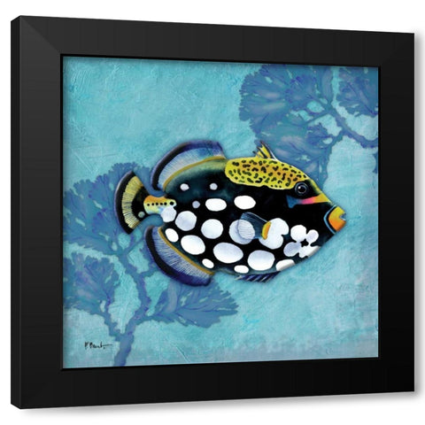 Azure Tropical Fish III Black Modern Wood Framed Art Print by Brent, Paul