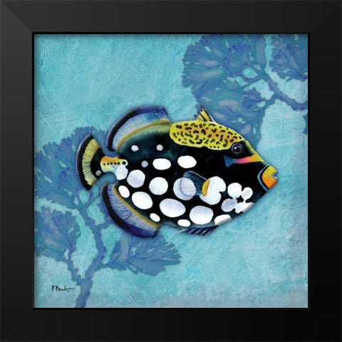 Azure Tropical Fish III Black Modern Wood Framed Art Print by Brent, Paul