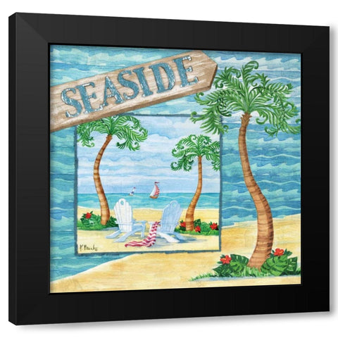 Whimsy Bay Collage I Black Modern Wood Framed Art Print with Double Matting by Brent, Paul