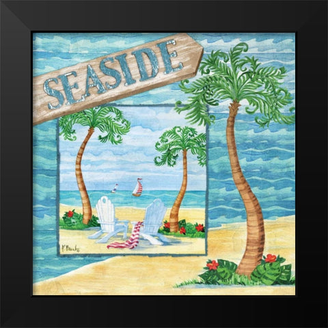 Whimsy Bay Collage I Black Modern Wood Framed Art Print by Brent, Paul