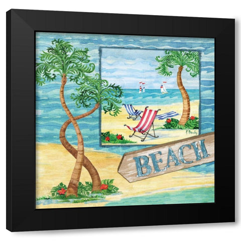 Whimsy Bay Collage II Black Modern Wood Framed Art Print with Double Matting by Brent, Paul