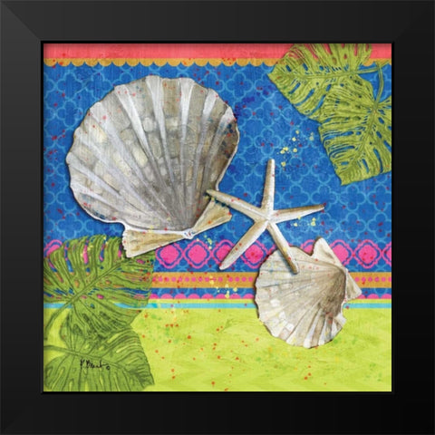 Pacific Shells IV Black Modern Wood Framed Art Print by Brent, Paul