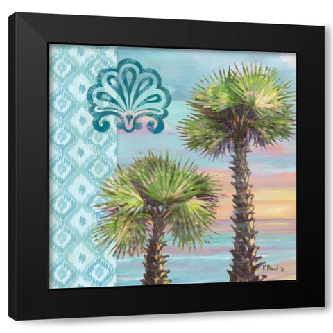 Palm Duo Collage I Black Modern Wood Framed Art Print with Double Matting by Brent, Paul