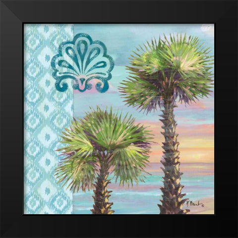 Palm Duo Collage I Black Modern Wood Framed Art Print by Brent, Paul