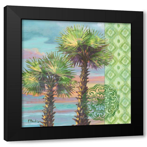 Palm Duo Collage II Black Modern Wood Framed Art Print with Double Matting by Brent, Paul