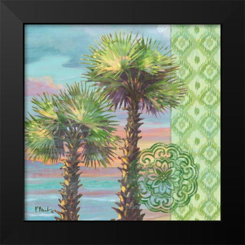 Palm Duo Collage II Black Modern Wood Framed Art Print by Brent, Paul