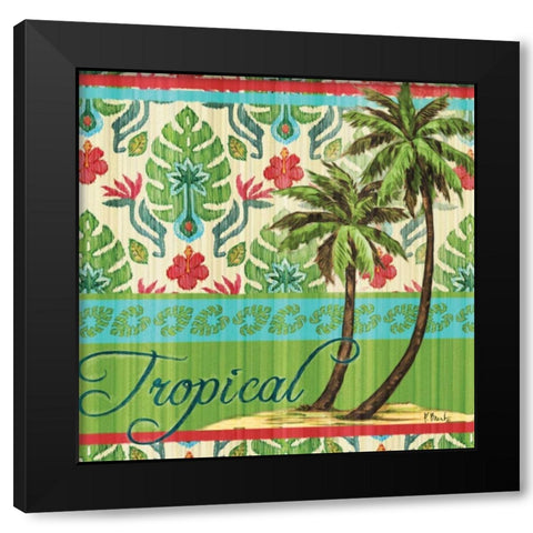 Tropical Ikat Palm II Black Modern Wood Framed Art Print by Brent, Paul