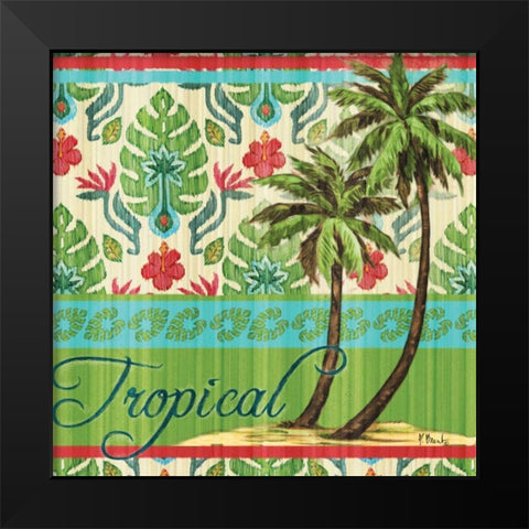 Tropical Ikat Palm II Black Modern Wood Framed Art Print by Brent, Paul