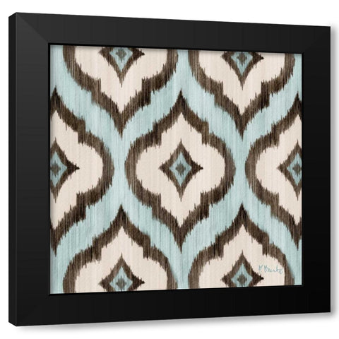 Blue Ikat I Black Modern Wood Framed Art Print with Double Matting by Brent, Paul