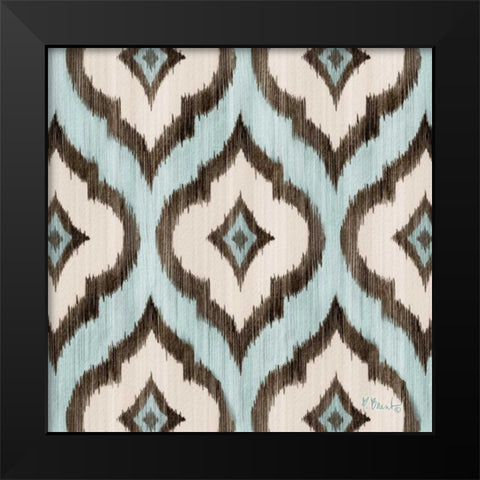 Blue Ikat I Black Modern Wood Framed Art Print by Brent, Paul