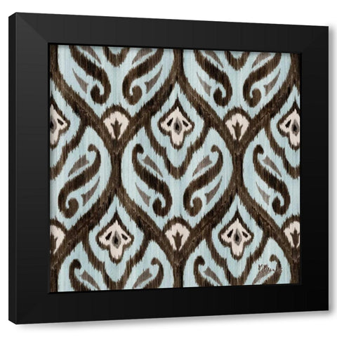 Blue Ikat II Black Modern Wood Framed Art Print by Brent, Paul