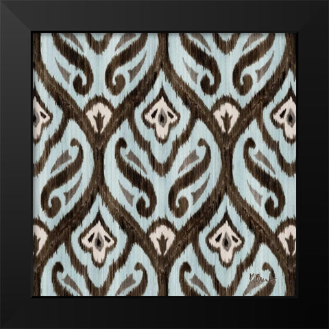 Blue Ikat II Black Modern Wood Framed Art Print by Brent, Paul