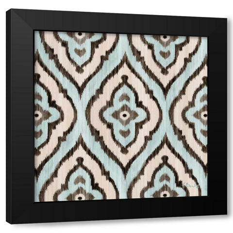 Blue Ikat III Black Modern Wood Framed Art Print with Double Matting by Brent, Paul