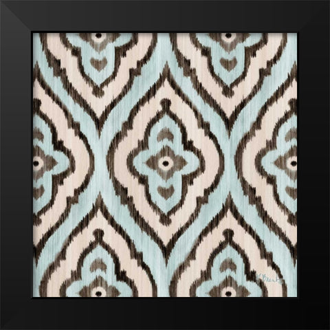 Blue Ikat III Black Modern Wood Framed Art Print by Brent, Paul