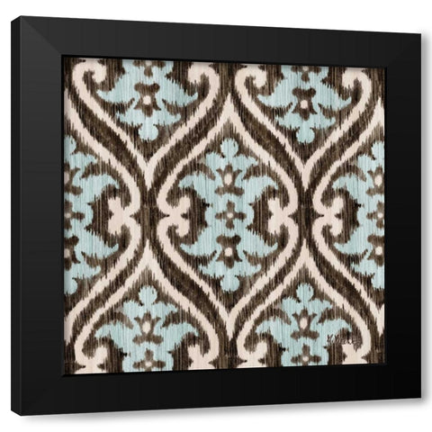 Blue Ikat IV Black Modern Wood Framed Art Print with Double Matting by Brent, Paul