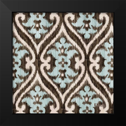 Blue Ikat IV Black Modern Wood Framed Art Print by Brent, Paul