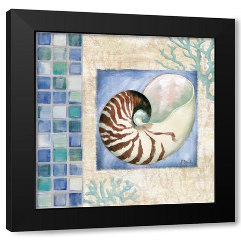 Mosaic Shell Collage V Black Modern Wood Framed Art Print with Double Matting by Brent, Paul