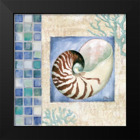 Mosaic Shell Collage V Black Modern Wood Framed Art Print by Brent, Paul