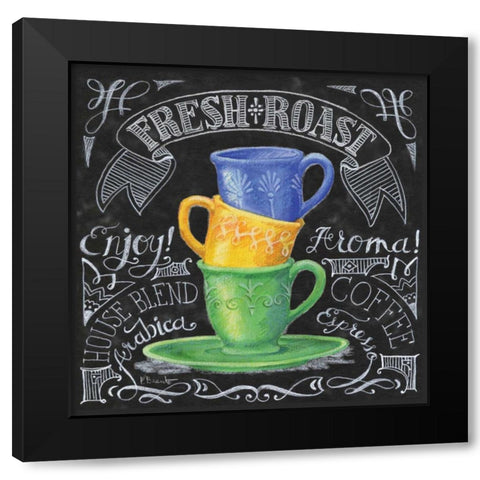 Chalkboard Coffee I Black Modern Wood Framed Art Print with Double Matting by Brent, Paul