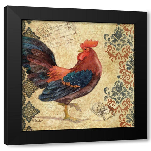 Gourmet Rooster I Black Modern Wood Framed Art Print with Double Matting by Brent, Paul