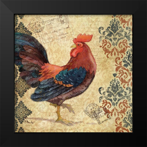 Gourmet Rooster I Black Modern Wood Framed Art Print by Brent, Paul