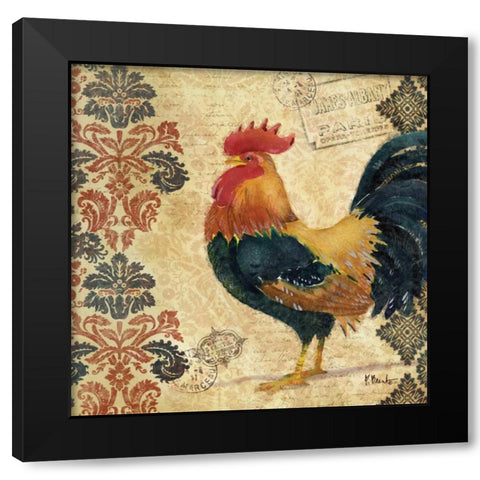 Gourmet Rooster II Black Modern Wood Framed Art Print by Brent, Paul