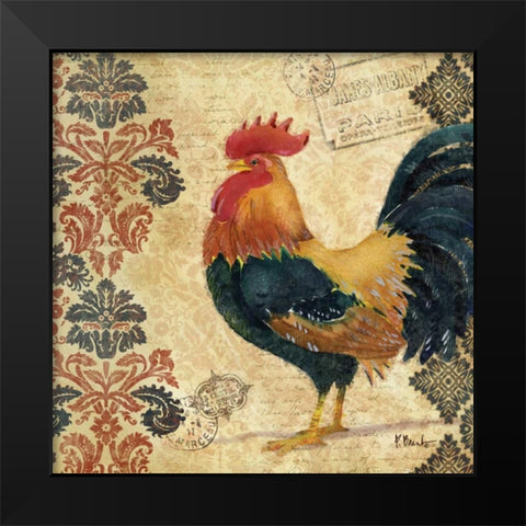 Gourmet Rooster II Black Modern Wood Framed Art Print by Brent, Paul