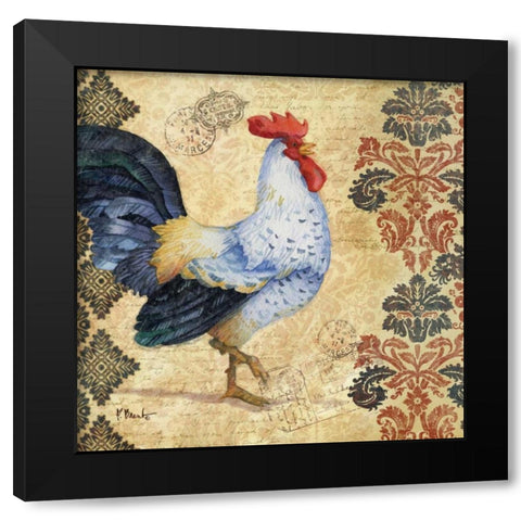 Gourmet Rooster III Black Modern Wood Framed Art Print with Double Matting by Brent, Paul