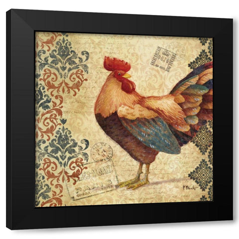 Gourmet Rooster IV Black Modern Wood Framed Art Print with Double Matting by Brent, Paul