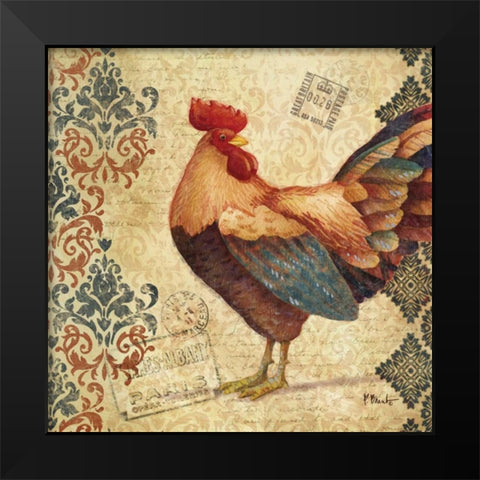 Gourmet Rooster IV Black Modern Wood Framed Art Print by Brent, Paul