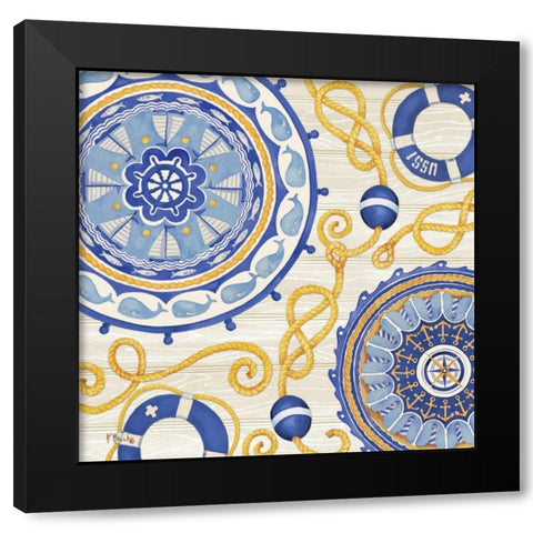 Nautical Suzani I Black Modern Wood Framed Art Print by Brent, Paul