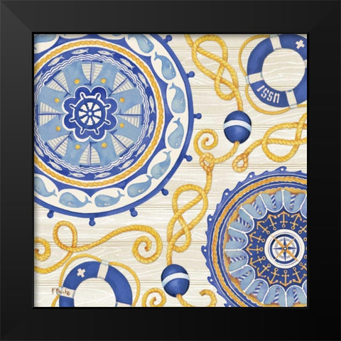 Nautical Suzani I Black Modern Wood Framed Art Print by Brent, Paul