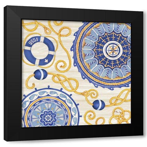 Nautical Suzani II Black Modern Wood Framed Art Print by Brent, Paul
