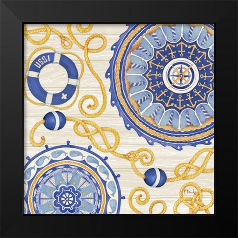 Nautical Suzani II Black Modern Wood Framed Art Print by Brent, Paul