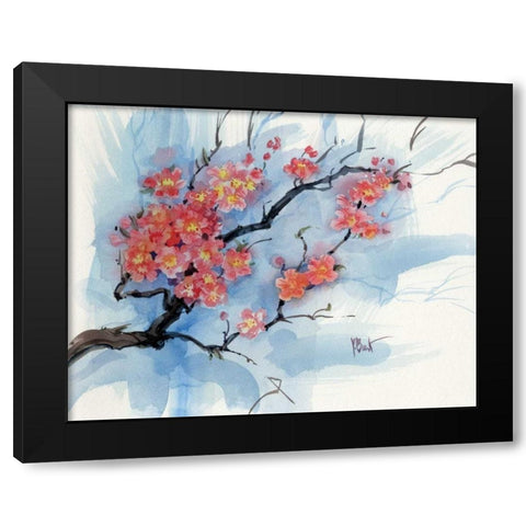 Cherry Blossoms I Black Modern Wood Framed Art Print with Double Matting by Brent, Paul