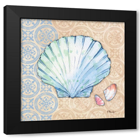 Serene Seashells I Black Modern Wood Framed Art Print with Double Matting by Brent, Paul