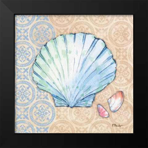 Serene Seashells I Black Modern Wood Framed Art Print by Brent, Paul