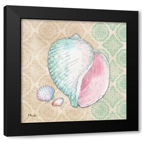 Serene Seashells II Black Modern Wood Framed Art Print with Double Matting by Brent, Paul
